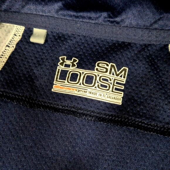 Notre Dame Fighting Irish Under Armour Sideline 1/4 Zip Lightweight Navy Logo Sm - Picture 2 of 9